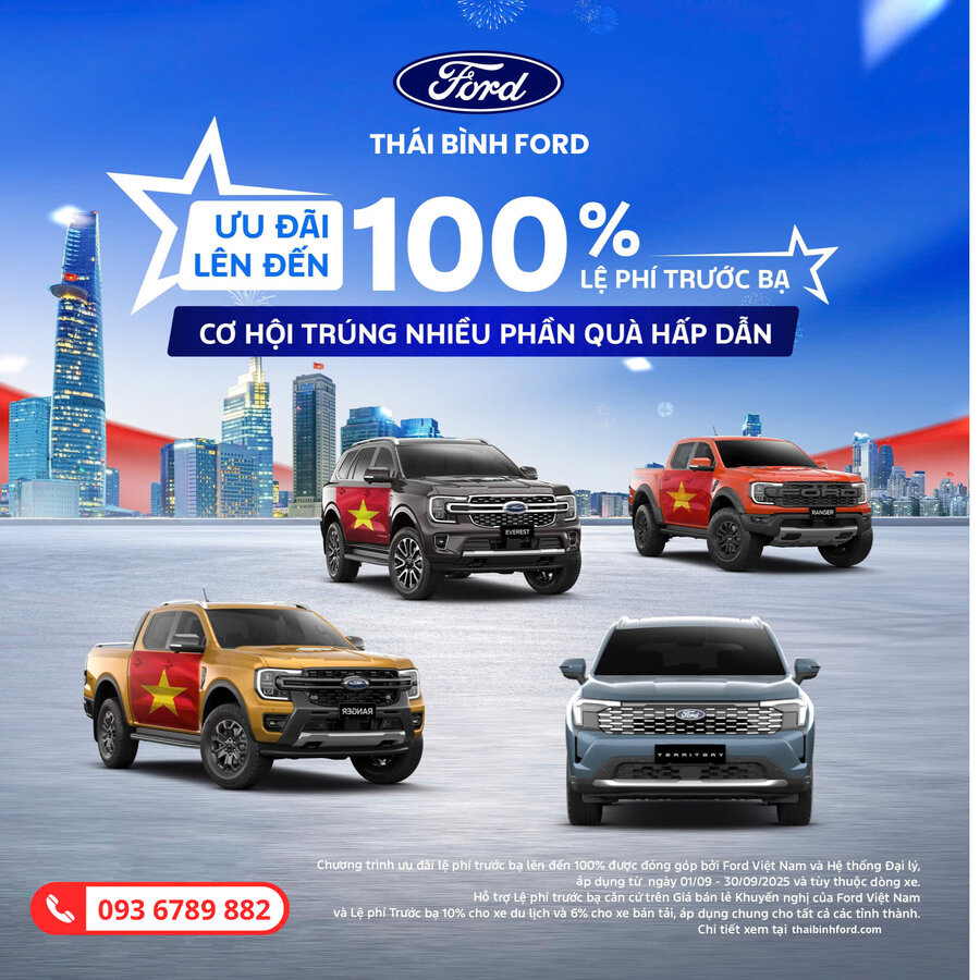 Tháng 9 Bùng Nổ Ưu Đãi Xe Ford Tại Thái Bình Ford